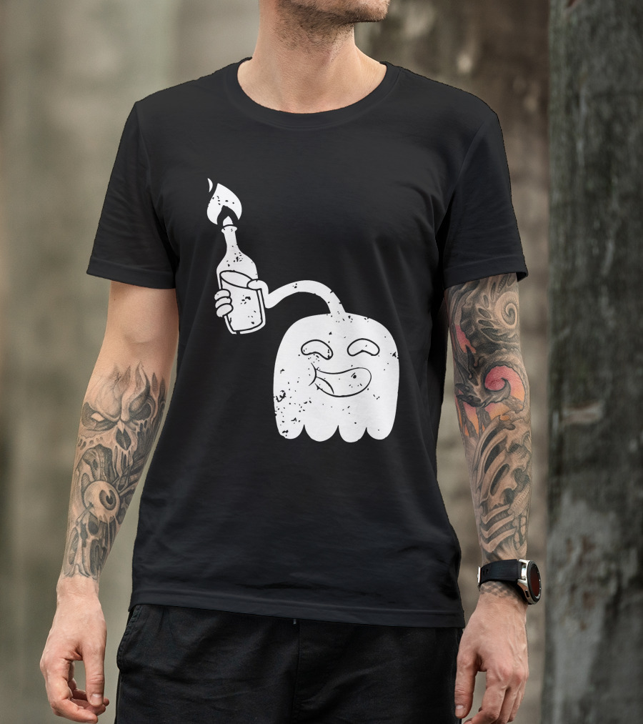 Regular Show Molotov Ghost Holding Flaming Bottle T-Shirt