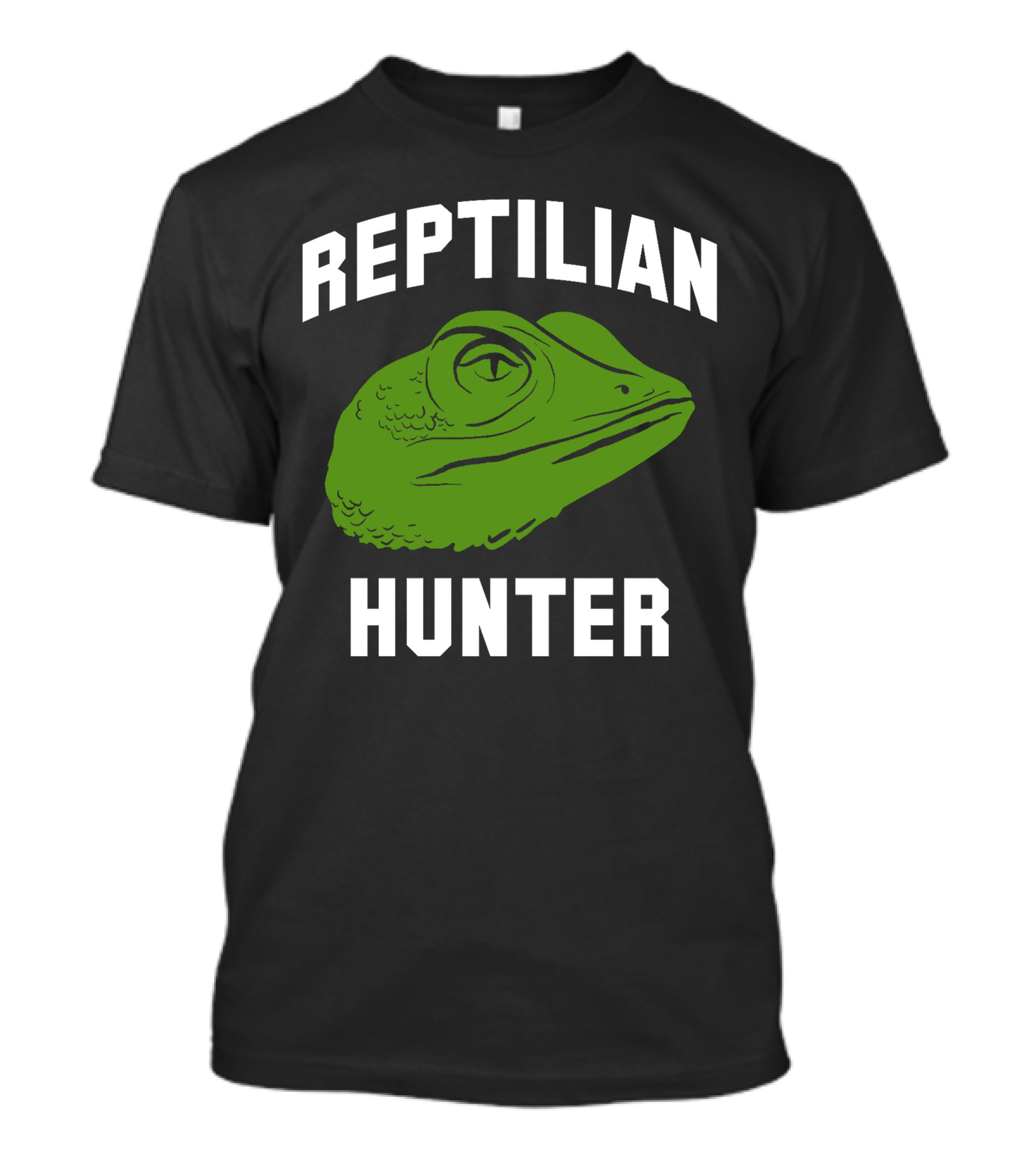 Reptilian Hunter Green Lizard Head T-Shirt