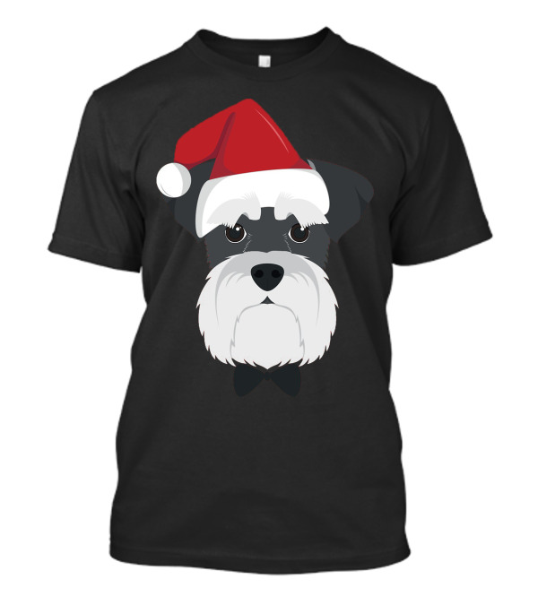 Schnauzer Dog Santa Hat T-Shirt