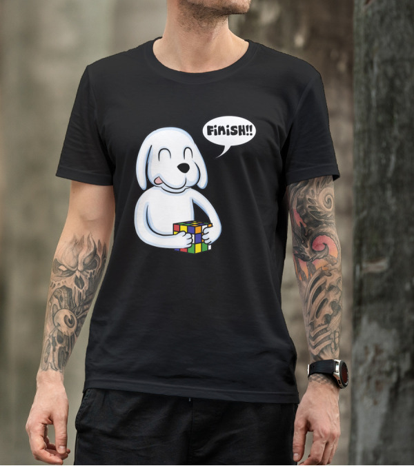 Finish Smart Dog Rubik's Cube Speech Bubble T-Shirt