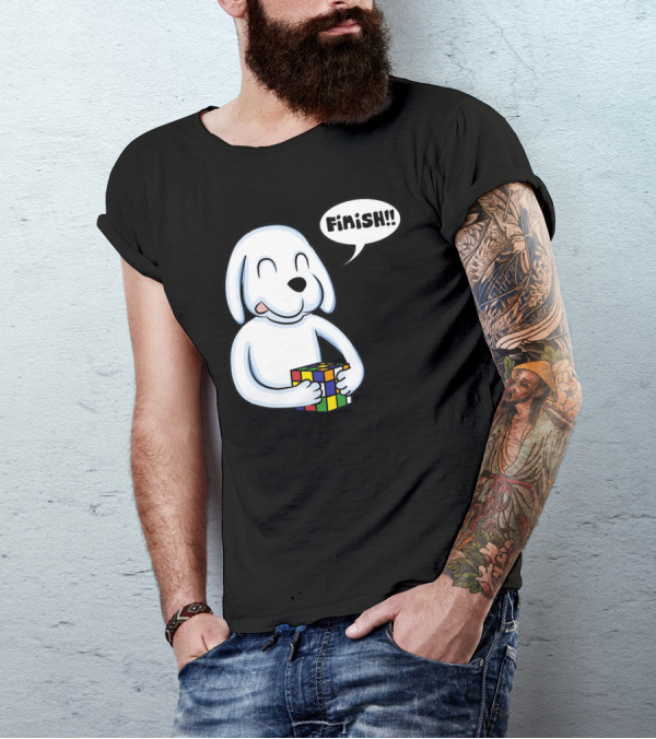 Finish Smart Dog Rubik's Cube Speech Bubble T-Shirt