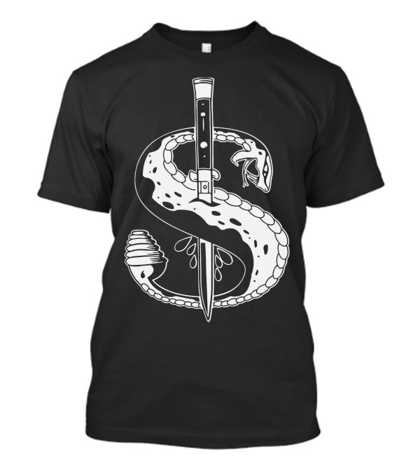 Dollar Sign Snake And Knife T-Shirt