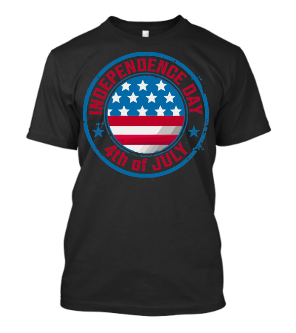 Independence Day 4th Of July Patriotic Stars And Stripes Emblem T-Shirt