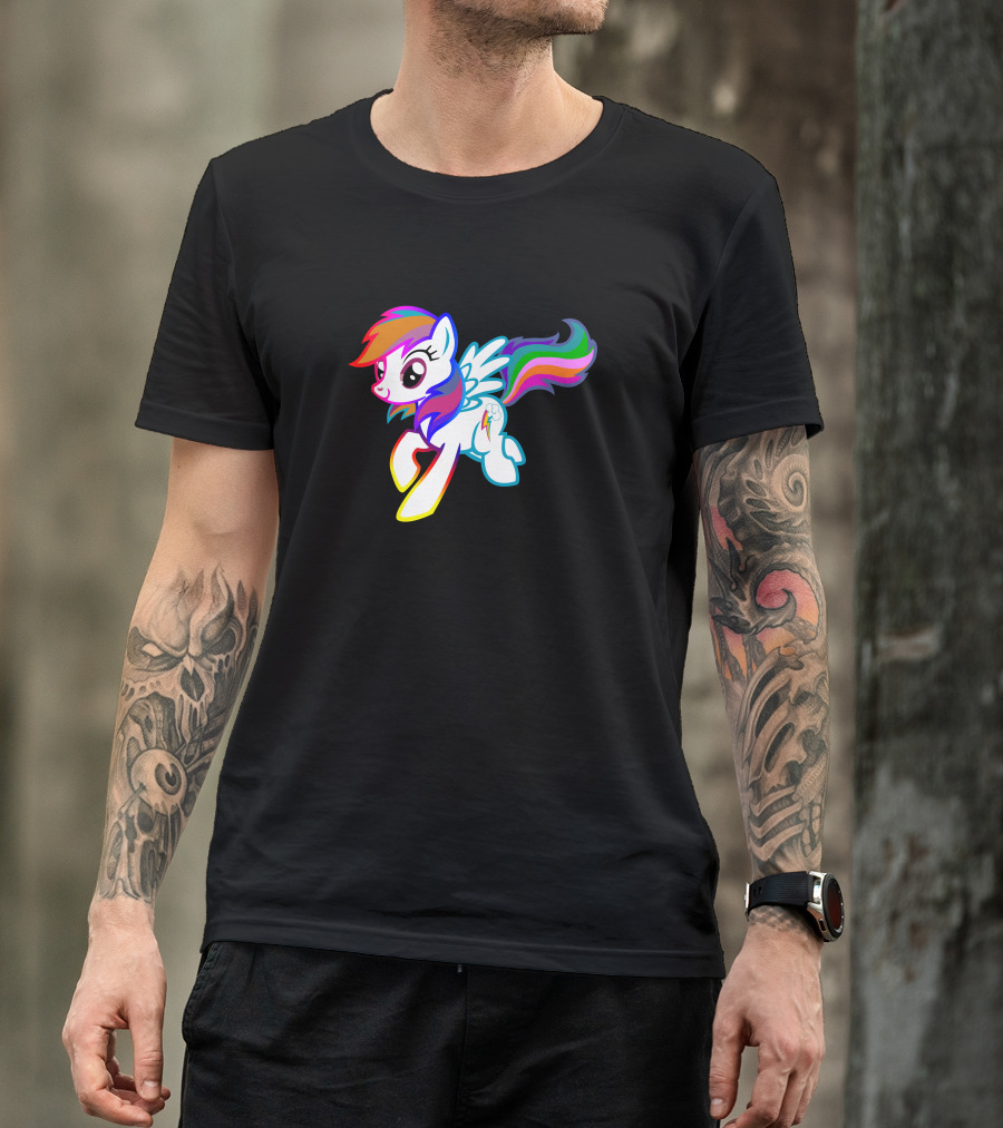 Crystal Nights Rainbow Dash Vibrant Flying Pegasus T-Shirt
