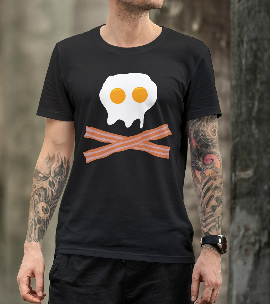 Eggs Bacon Skull Crossbones T-Shirt