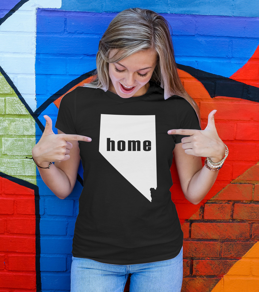 Nevada Home State Silhouette With Bear Image T-Shirt