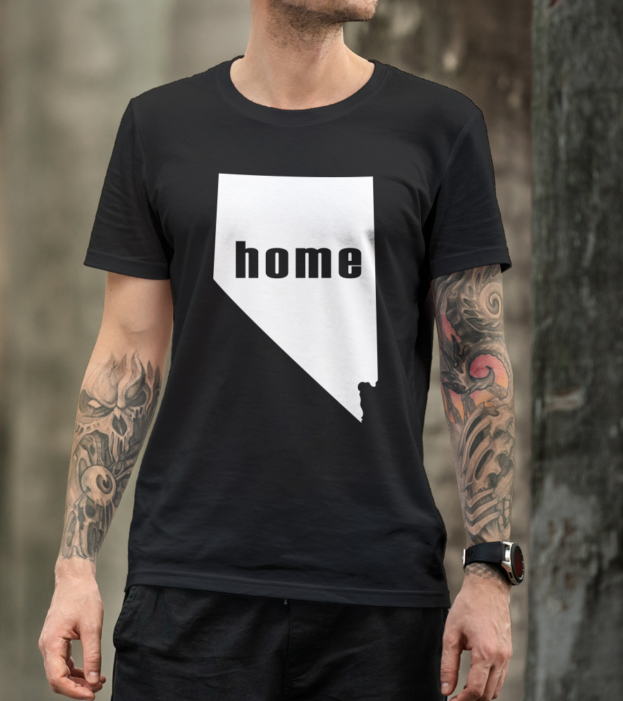 Nevada Home State Silhouette With Bear Image T-Shirt