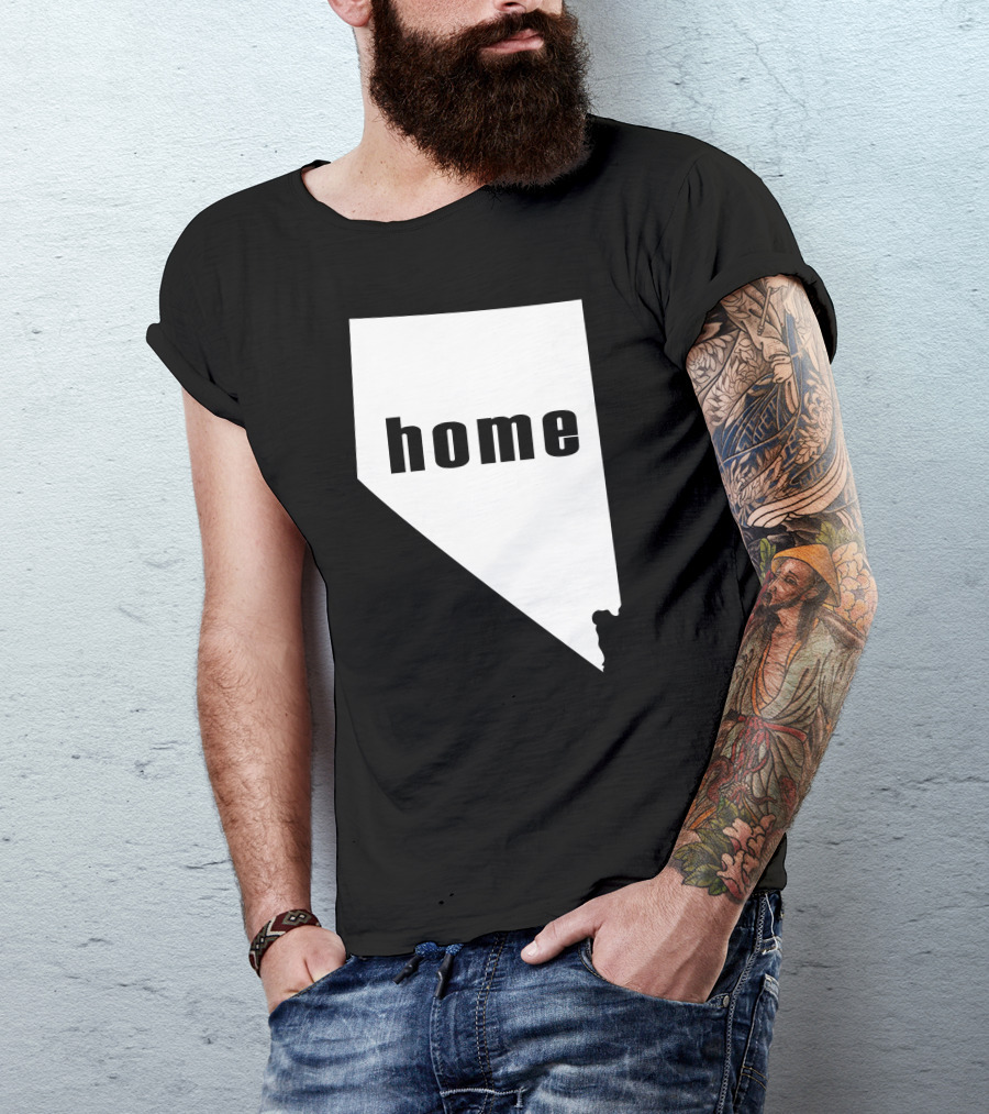 Nevada Home State Silhouette With Bear Image T-Shirt