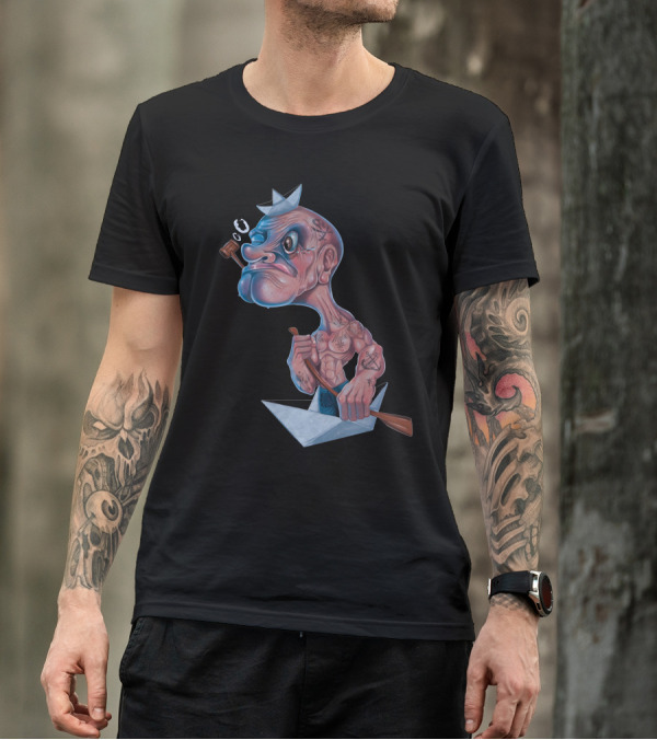 Popeye Cuff Cuff Cartoon Tattoo Sailor Caricature T-Shirt