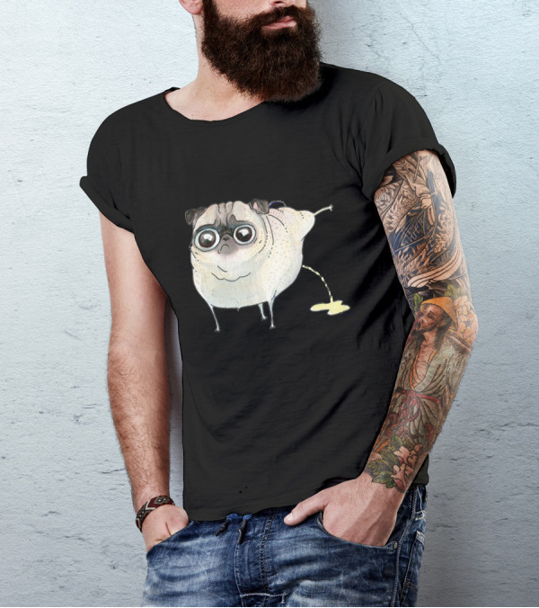 Pug Pie Peeing T-Shirt