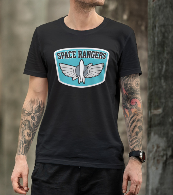 SPACE RANGERS WINGED ROCKET EMBLEM BADGE T-Shirt