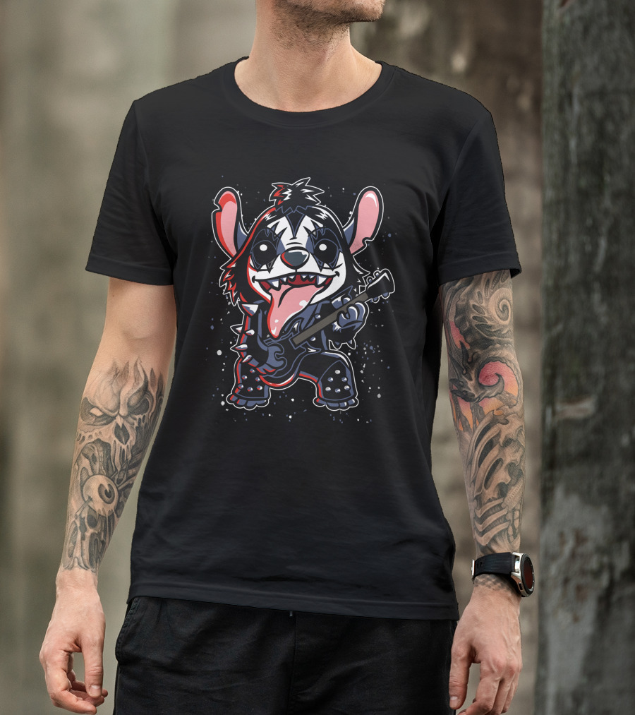 Space Rock City Guitar Hero Cartoon Character T-Shirt