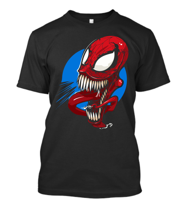 Spidervenomous Red Webhead Grinning Comic Fusion T-Shirt