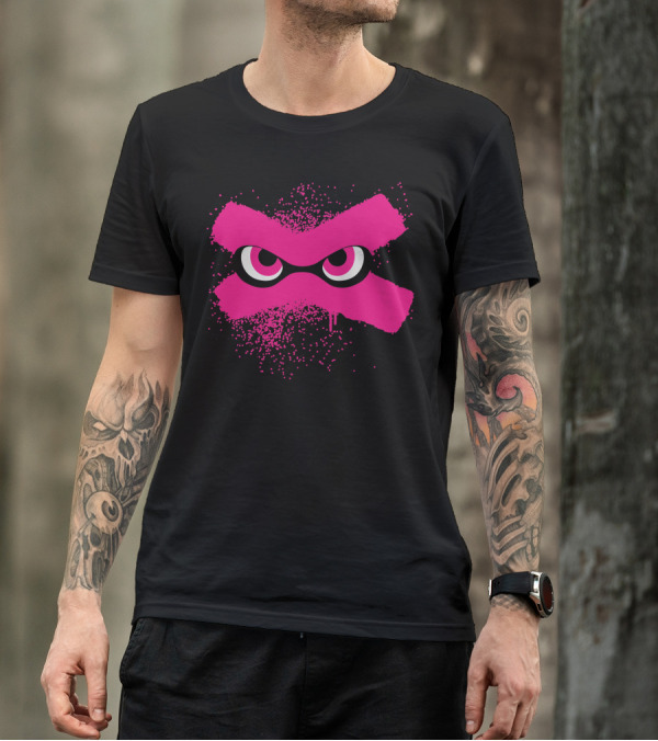 Splatoon Pink Inkling Eyes Splat T-Shirt