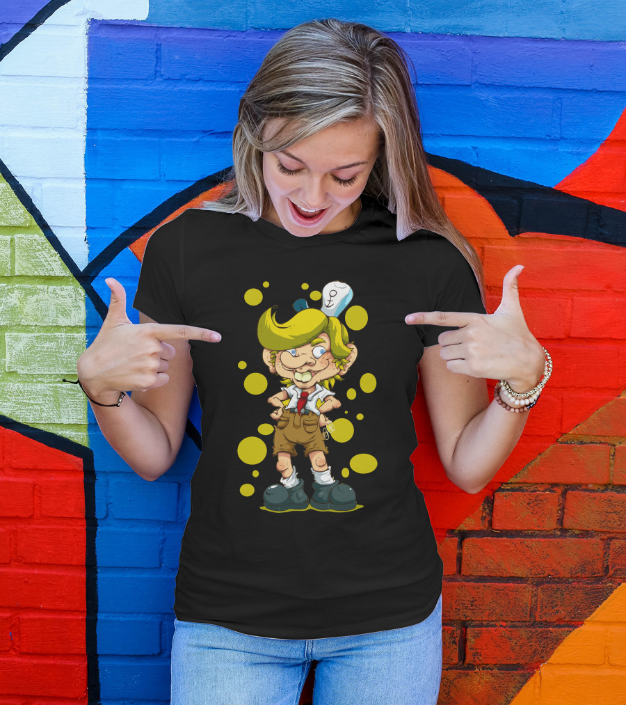 Spongebob Sailor Outfit Cartoon Character With Anchor Hat And Brown Shorts T-Shirt