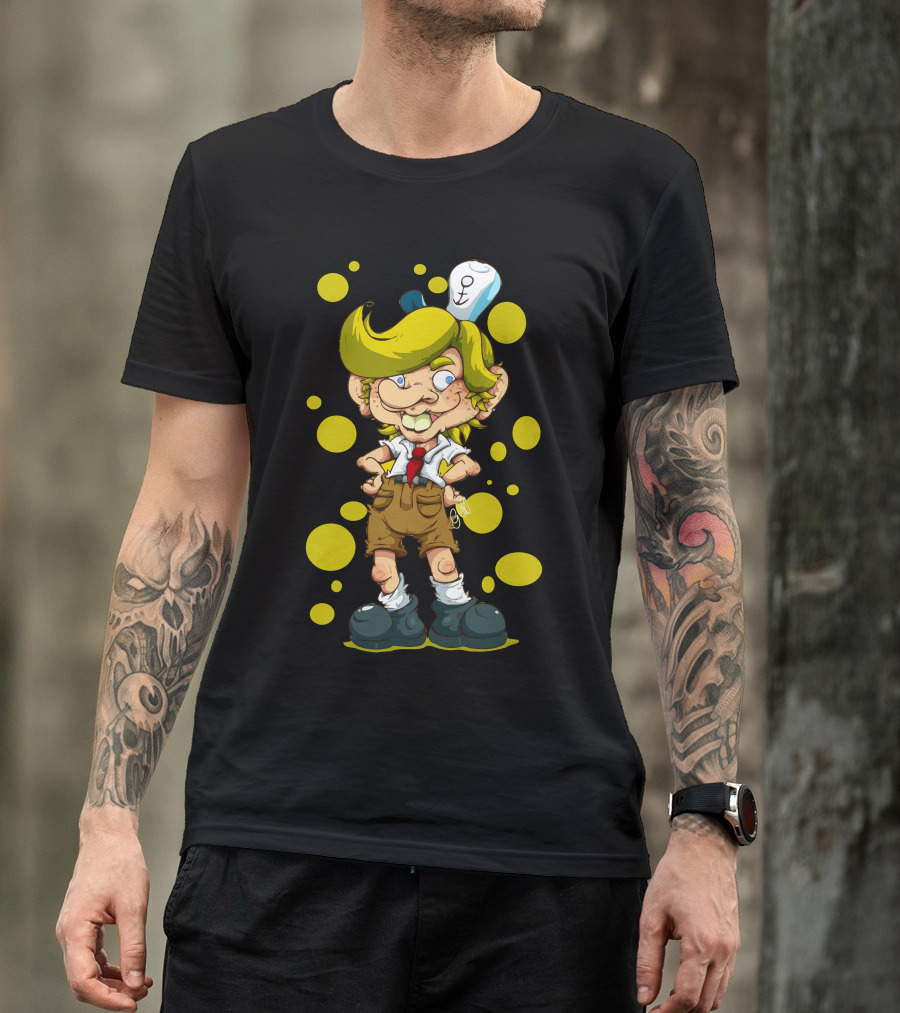 Spongebob Sailor Outfit Cartoon Character With Anchor Hat And Brown Shorts T-Shirt
