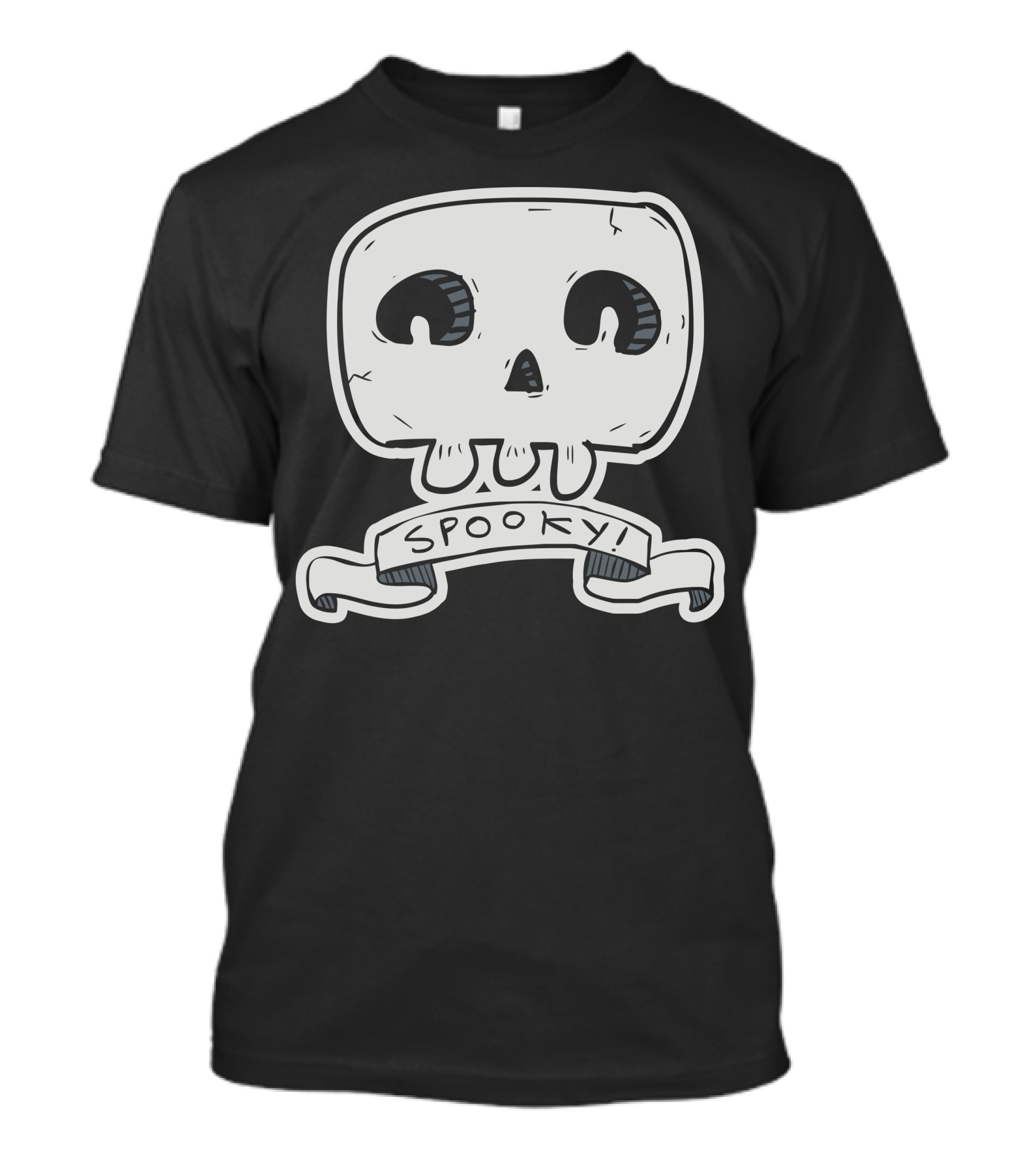 Spooky Skull Cartoon Style Halloween Fun T-Shirt