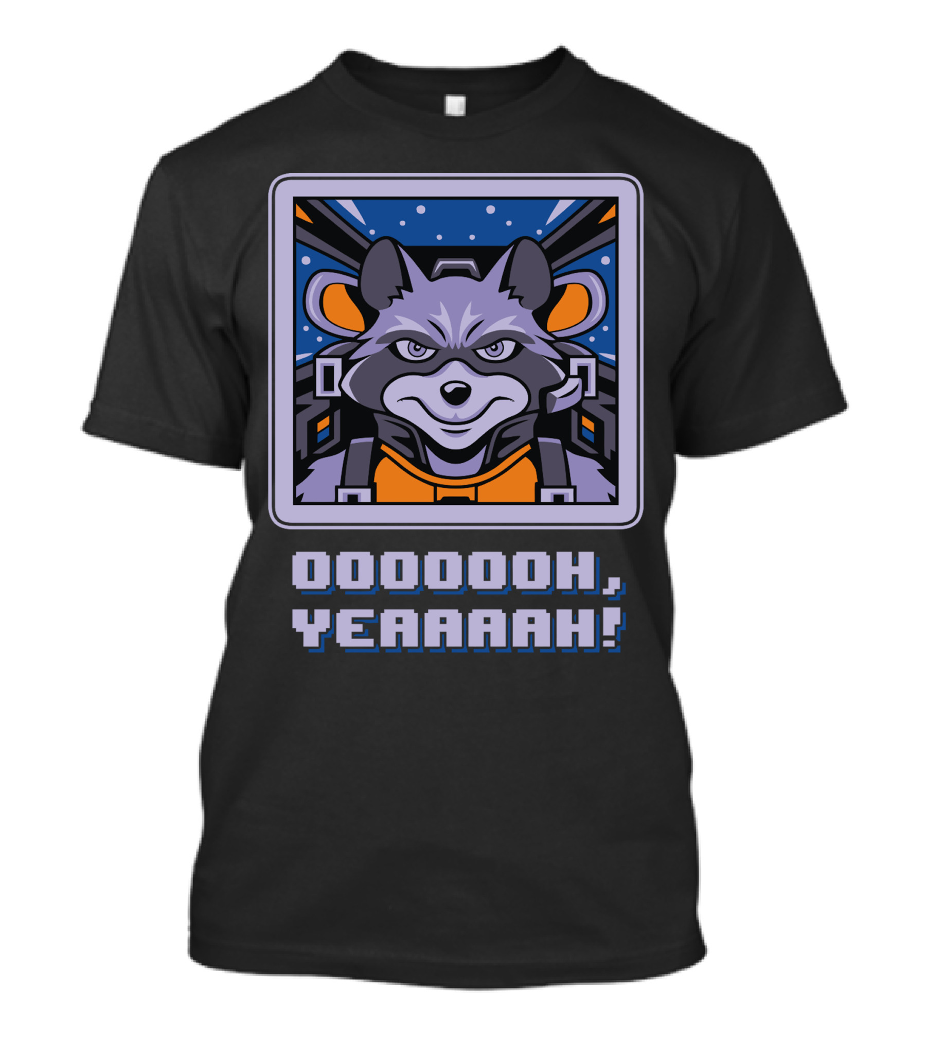 Oooooh Yeahhh Star Raccoon Retro Space Adventure T-Shirt