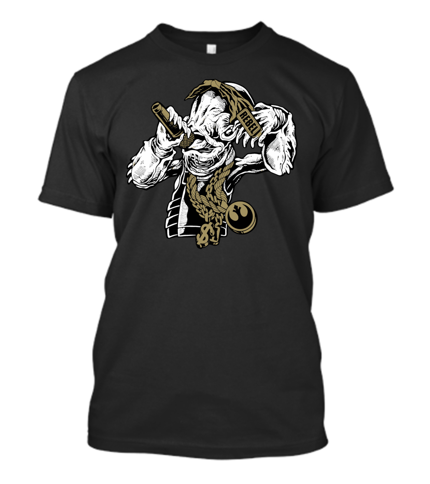 Star Wars Rebel Yoda With Medal And Dollar Chain T-Shirt
