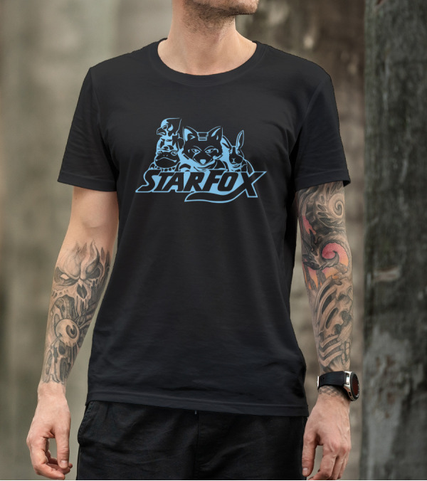 Starfox Team Characters Retro Blue T-Shirt