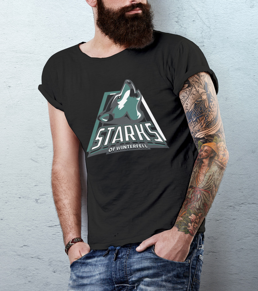 STARKS OF WINTERFELL WOLF EMBLEM T-Shirt
