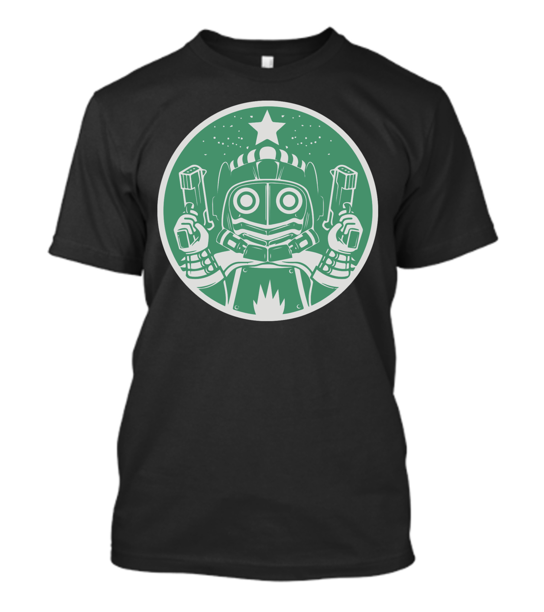 Starlord Coffee Guardians Parody Emblem T-Shirt