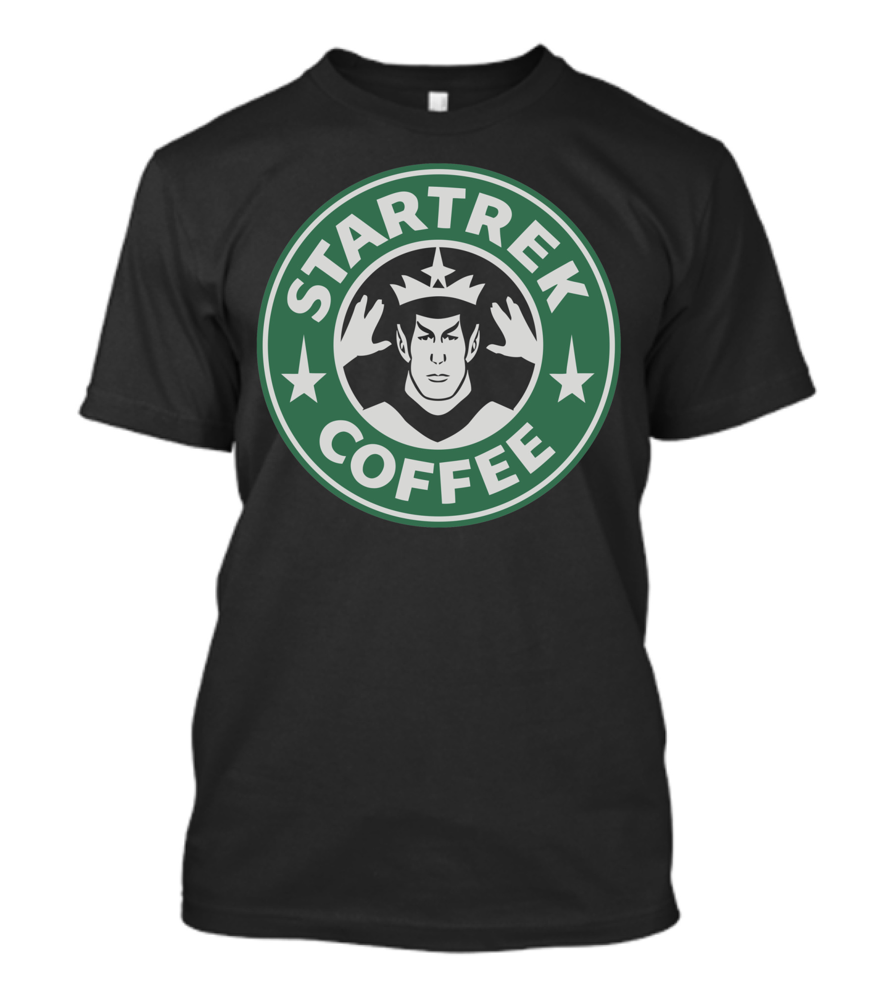 Startrek Coffee Vulcan Hand Green Circle T-Shirt