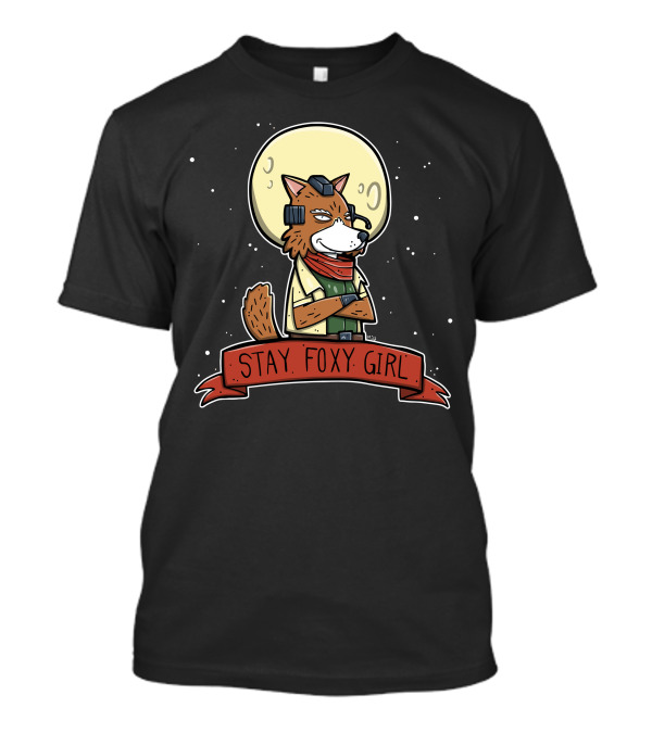 Stay Foxy Girl Moonlit Adventure Fox Pilot T-Shirt