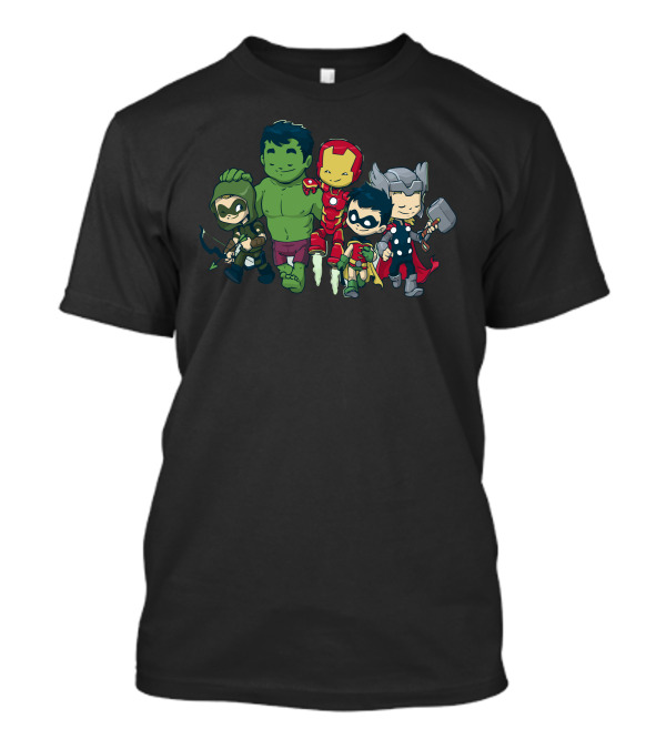 Super Crossover Bros Avengers Hulk Iron Man Thor Heroes Kid T-Shirt