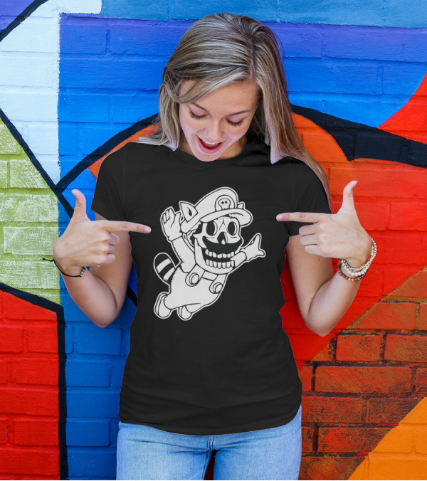 Super Mario Skull Racoon T-Shirt