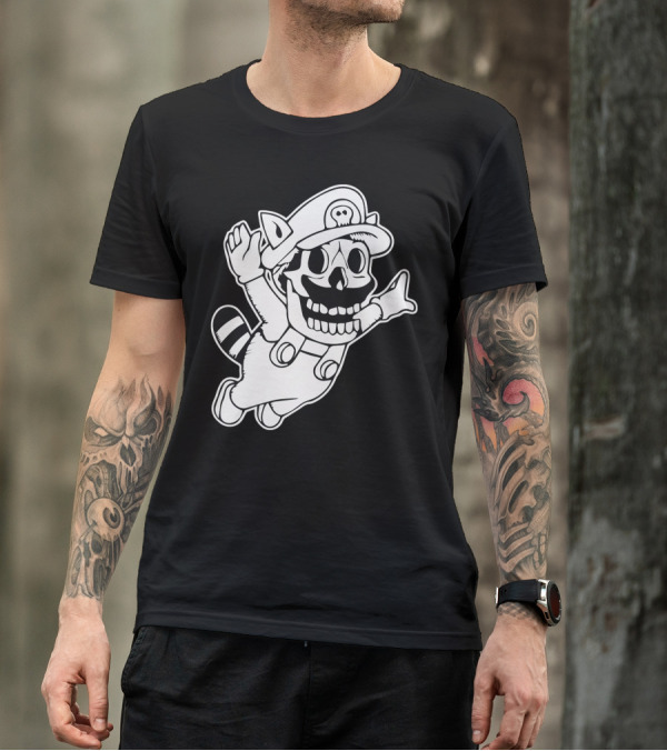 Super Mario Skull Racoon T-Shirt