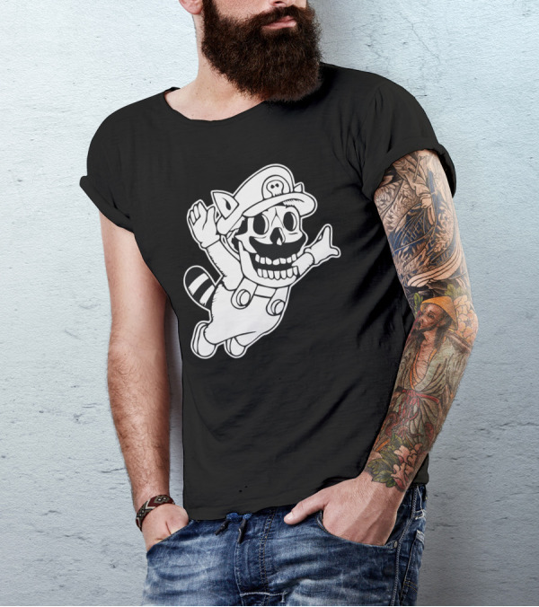 Super Mario Skull Racoon T-Shirt
