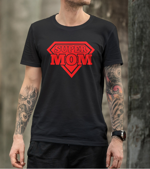 Super Mom Hero Shield Emblem T-Shirt