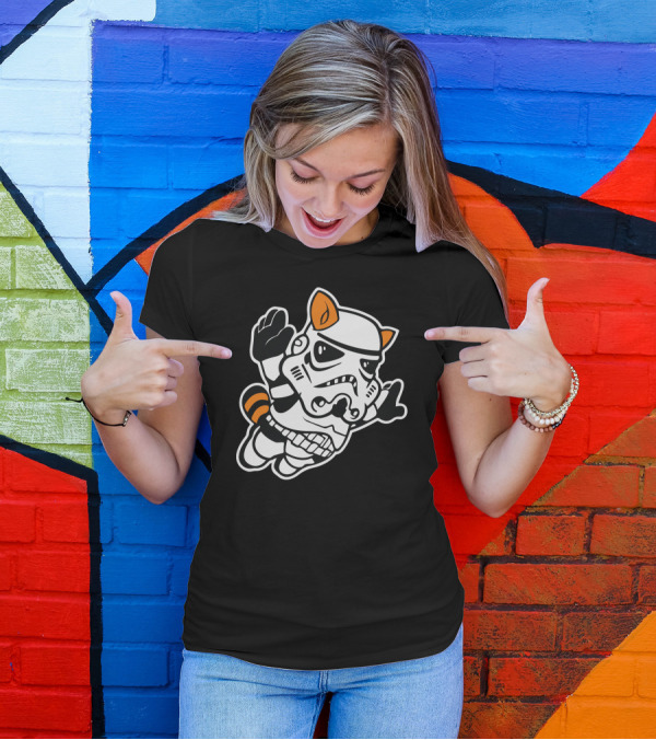 Super Trooper Bros Stormtrooper Raccoon Mario Crossover Iconic Fusion T-Shirt