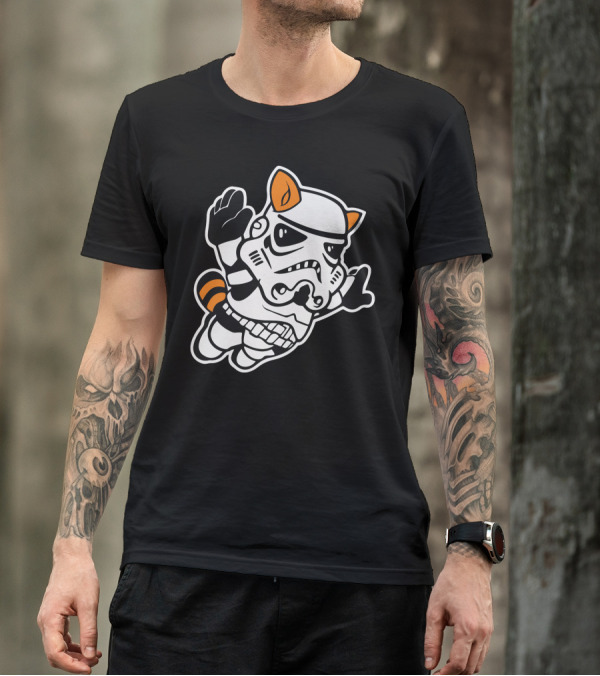 Super Trooper Bros Stormtrooper Raccoon Mario Crossover Iconic Fusion T-Shirt