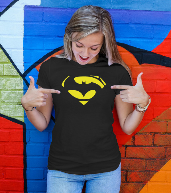 Superbat Superman Batman Logo Crossover Emblem T-Shirt