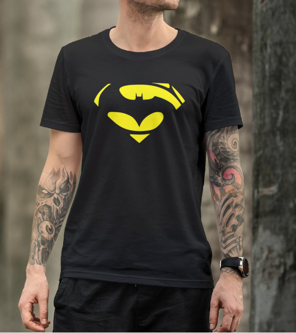 Superbat Superman Batman Logo Crossover Emblem T-Shirt
