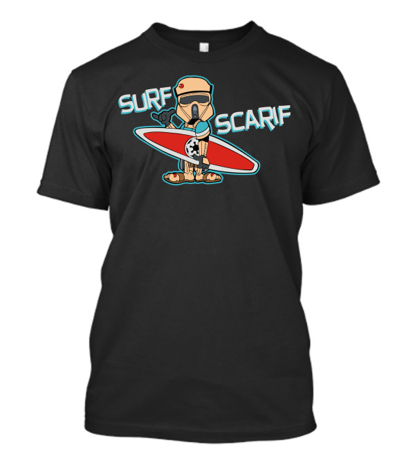 Surf Scarif Trooper Riding Red Surfboard T-Shirt