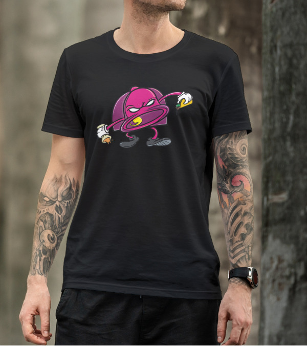 Taco Bell Rampage Angry Bell Icon With Taco And Sauce Cup T-Shirt