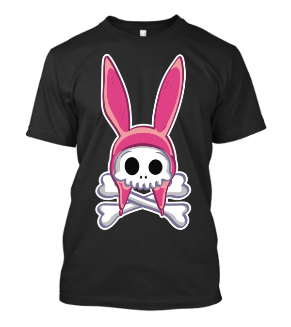 Taking It To My Grave Pink Bunny Skull And Crossbones T-Shirt
