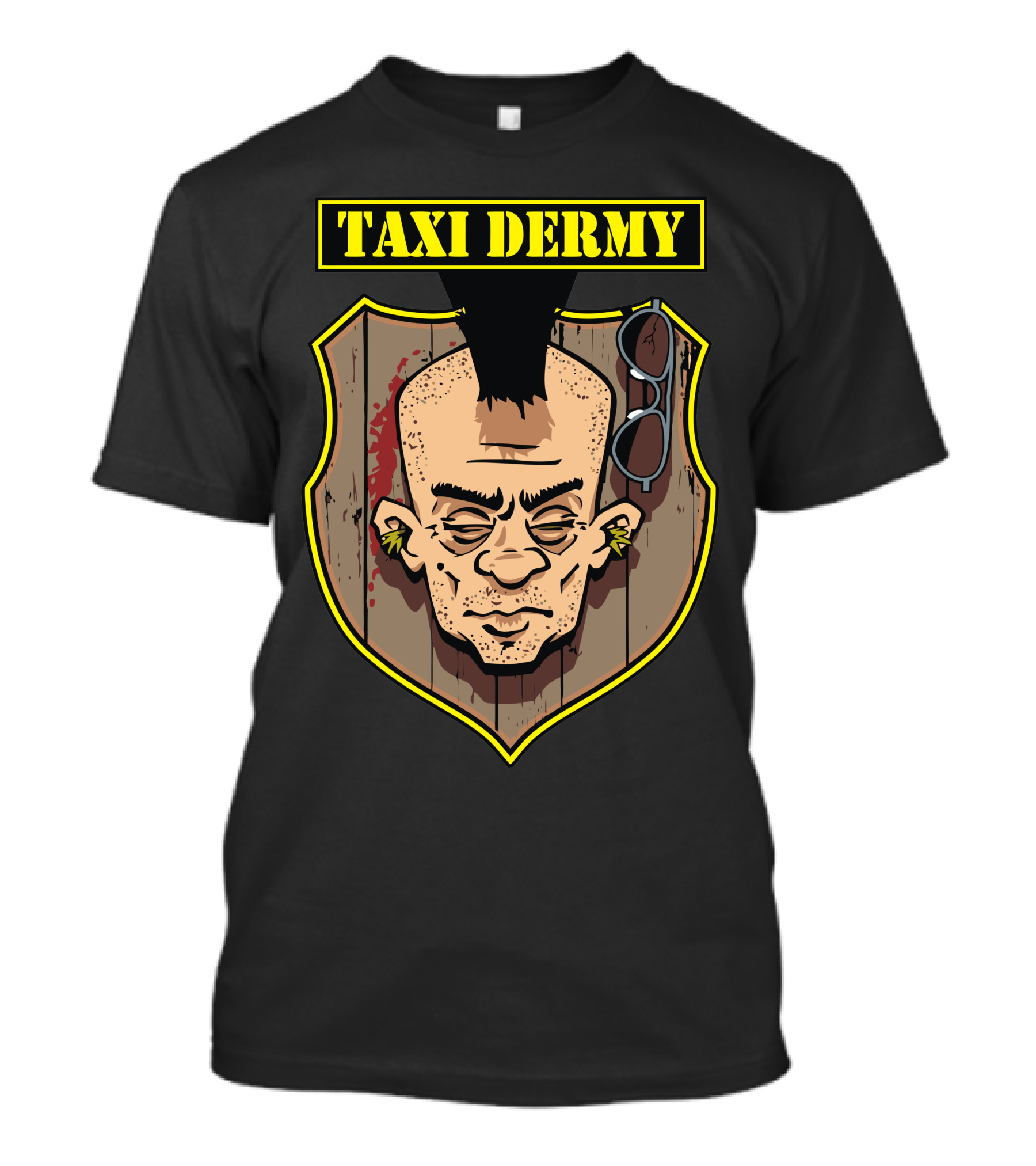 TAXI DERMY Mohawk Punk Shield Badge T-Shirt
