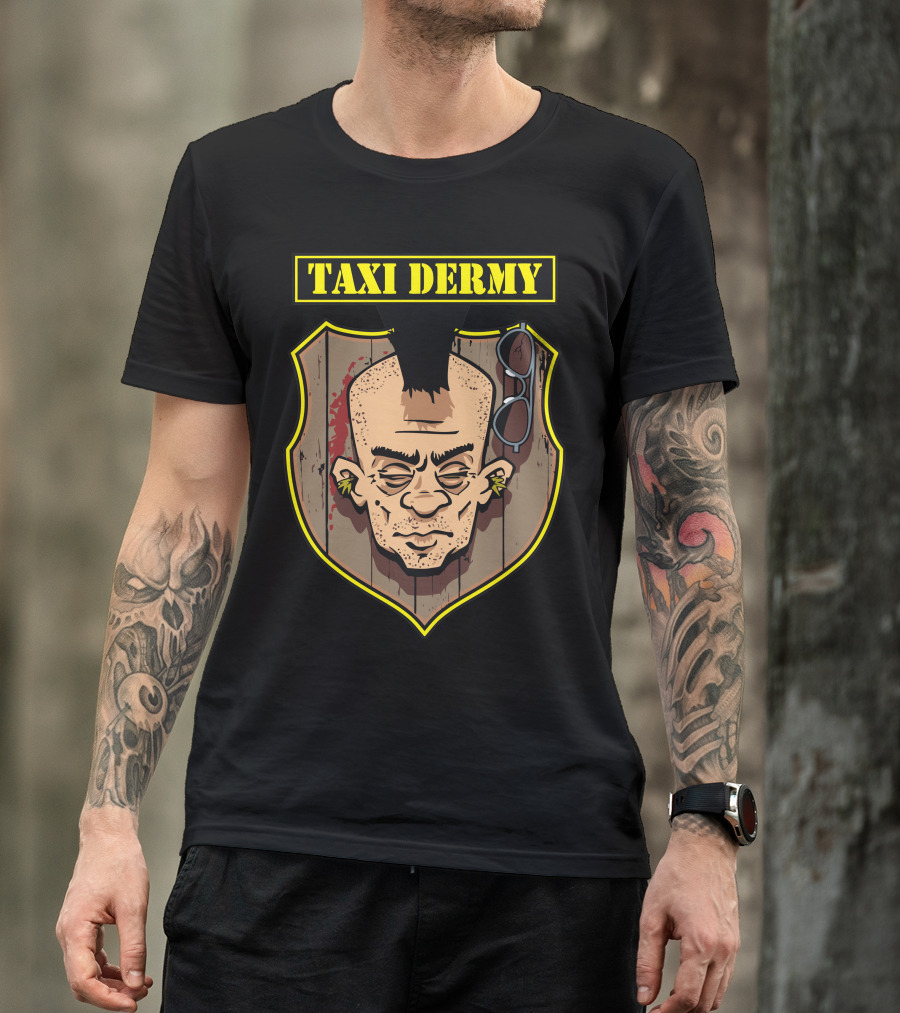 TAXI DERMY Mohawk Punk Shield Badge T-Shirt