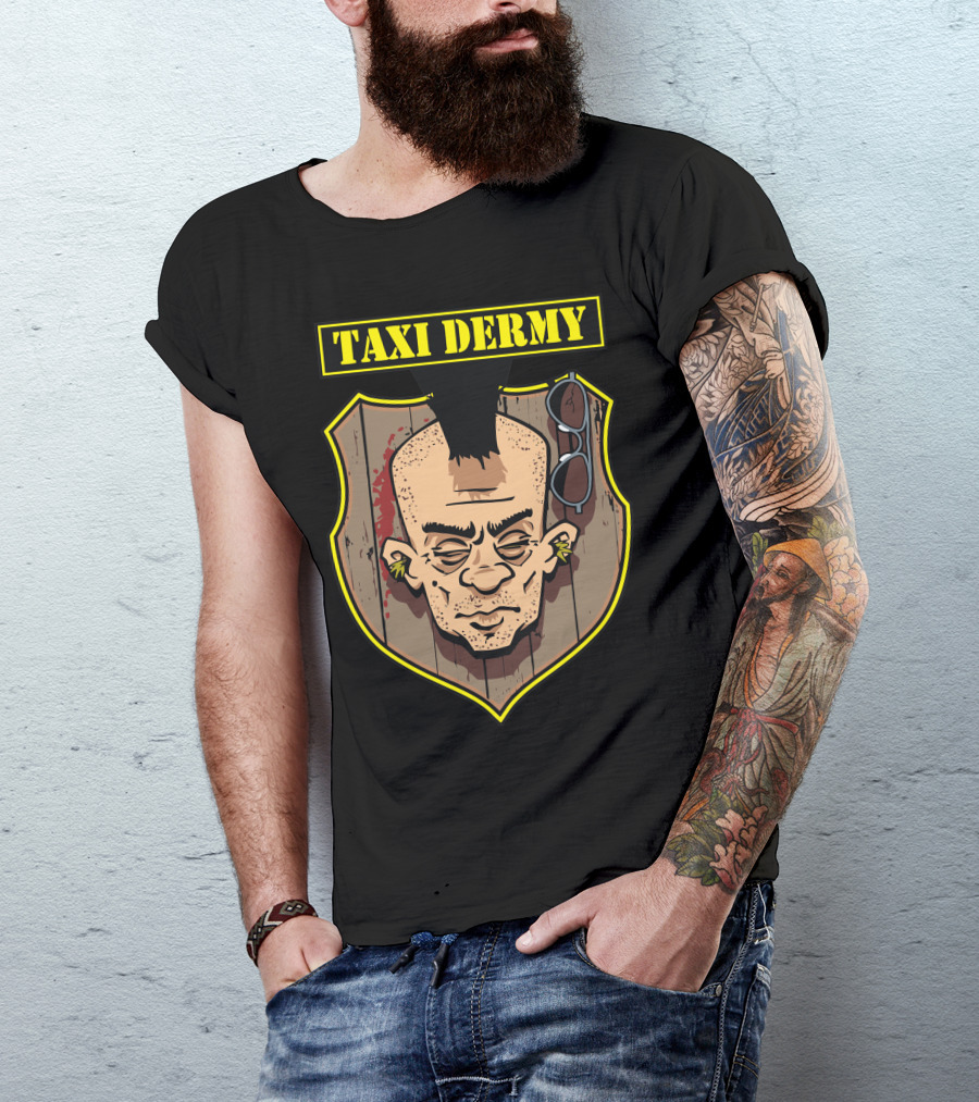 TAXI DERMY Mohawk Punk Shield Badge T-Shirt