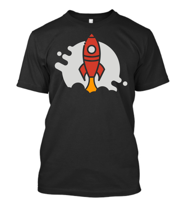 Tee Minus Rocket Launch Silhouette Moon Background T-Shirt