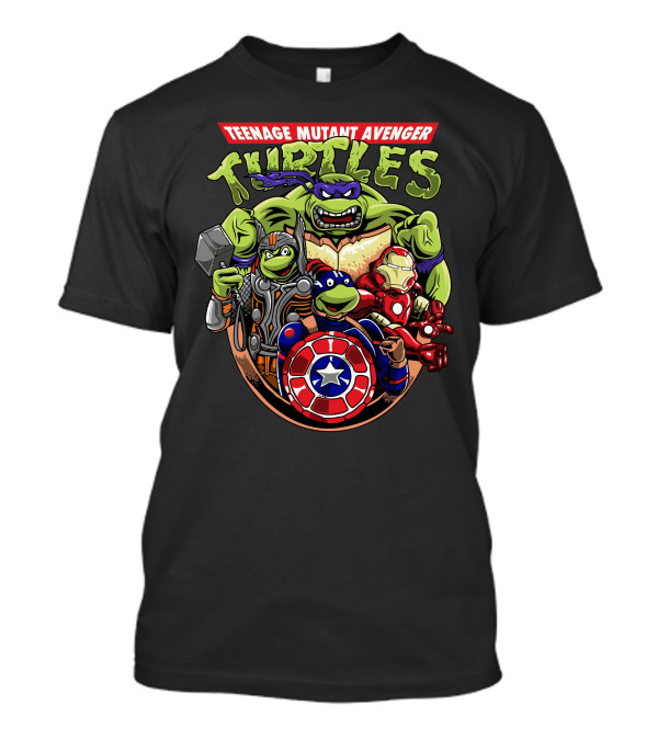 Teenage Mutant Avenger Turtles Assemble With Hulk And Captain America Elements T-Shirt