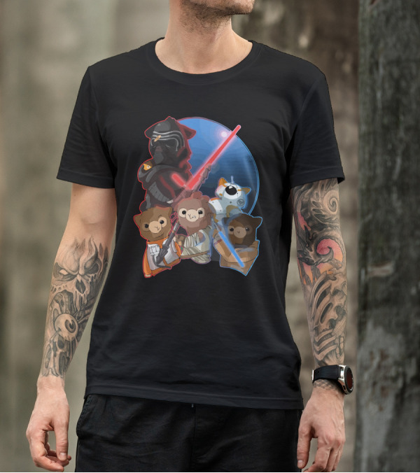 The Alpaca Awakens Star Wars Parody With Jedi And Droid Characters T-Shirt
