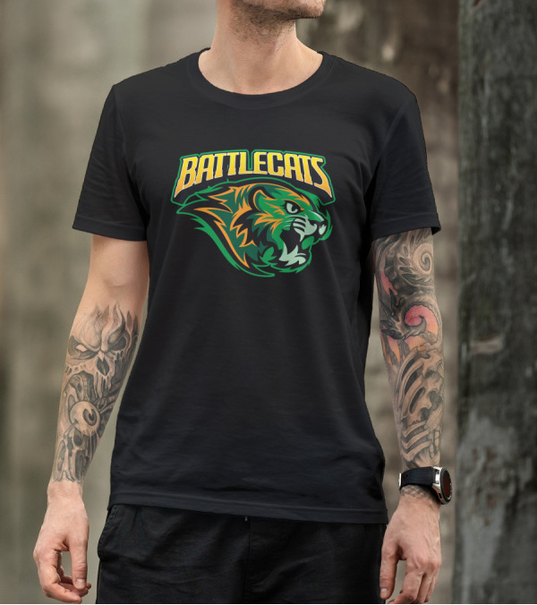 Battlecats Fierce Green And Orange Tiger Head T-Shirt
