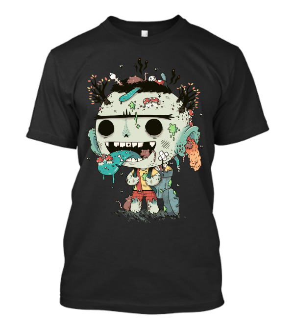 The Boy Who Never Took A Bath Zombie-Inspired Character Surrounded By Creeping Critters And Mushrooms T-Shirt