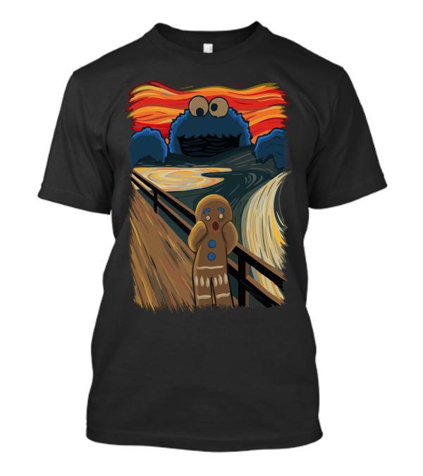 Cookie Muncher Meets Gingerbread Scream Art Crossover T-Shirt