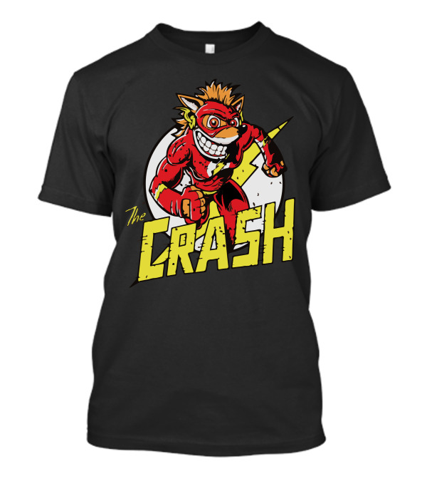 The Crash Cartoon Character Lightning Bolt T-Shirt